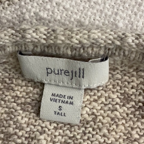 Striped Beige and White Women's Tunic Top Size Small Tall - Picture 2 of 6